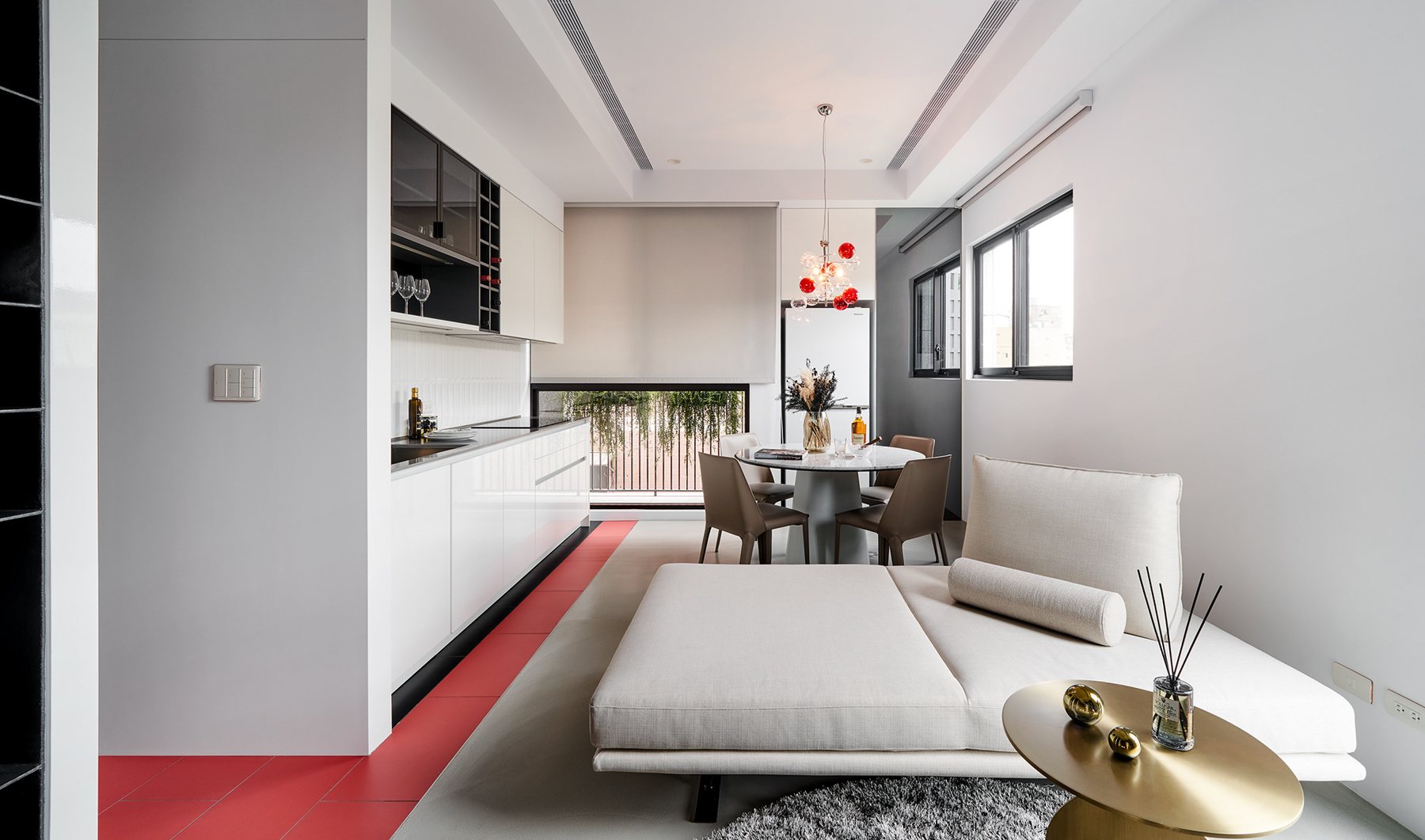Crimson Line Apartment – Contemporary Art – 04