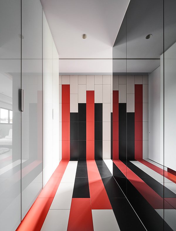Crimson Line Apartment – Contemporary Art – 07