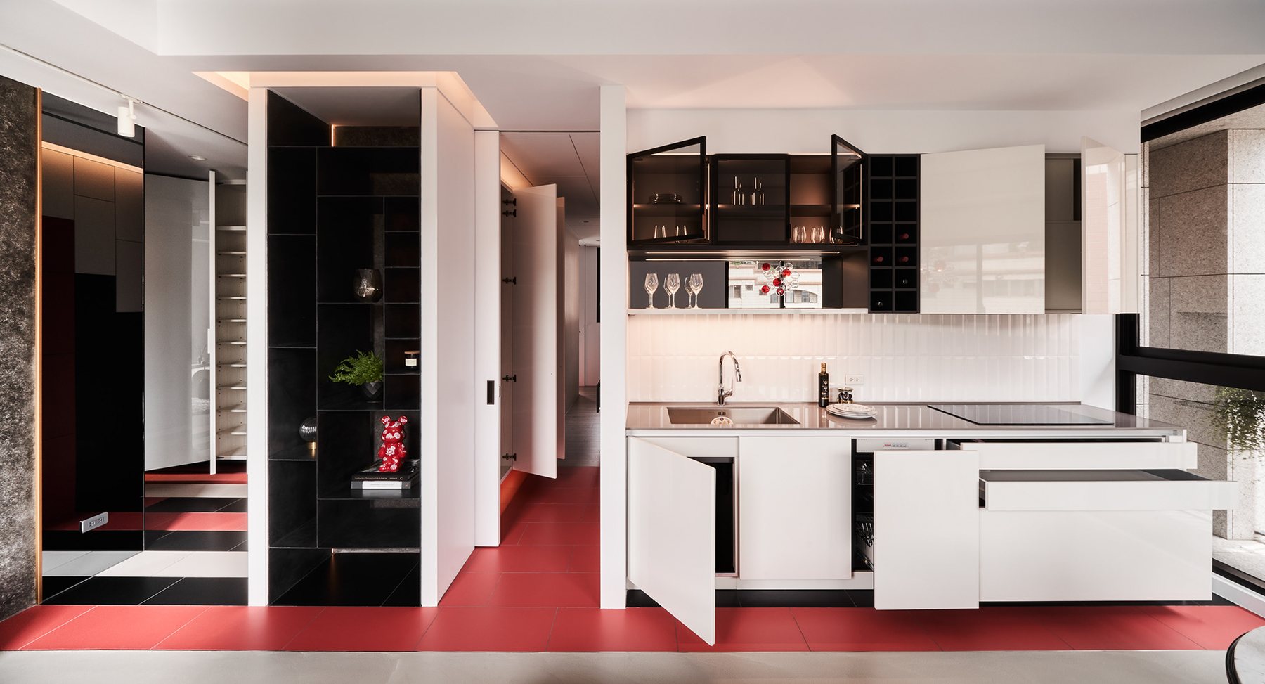 Crimson Line Apartment – Contemporary Art – 12