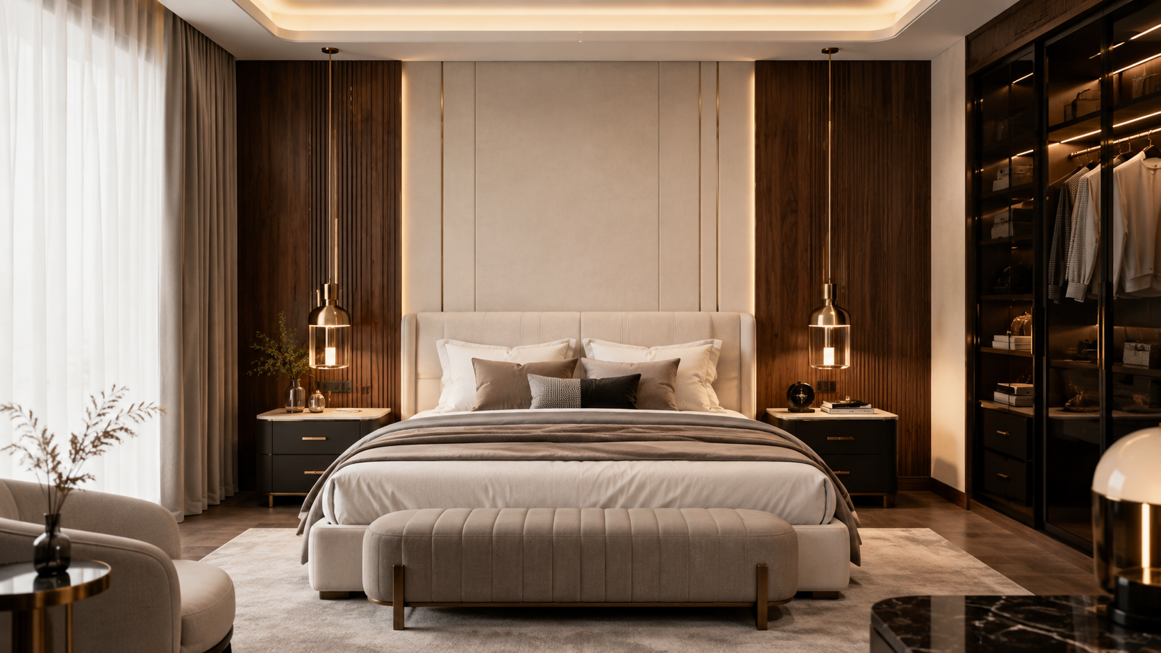 Bảng màu Modern Luxury: cách phối trắng kem, be, nâu óc chó và đen - Thumbnail